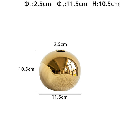 Rosalind – Gouden Geëmailleerde Keramische Vaasje voor Thuisdecoratie