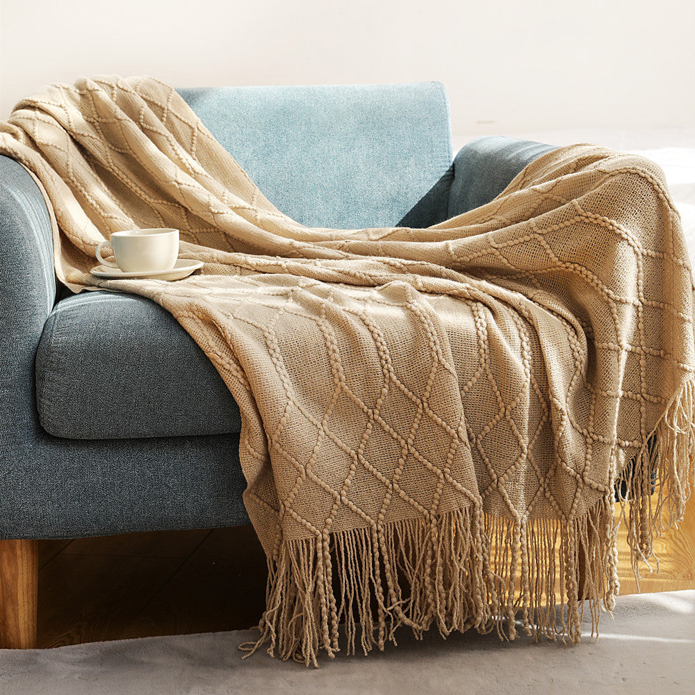 Odette – Coral Fleece Gebreide Bankdeken