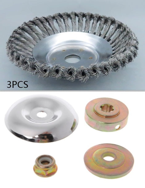 Zware Stalen Onkruidborstelkop – Universele Trimmer Accessoire voor Gras- & Mosverwijdering