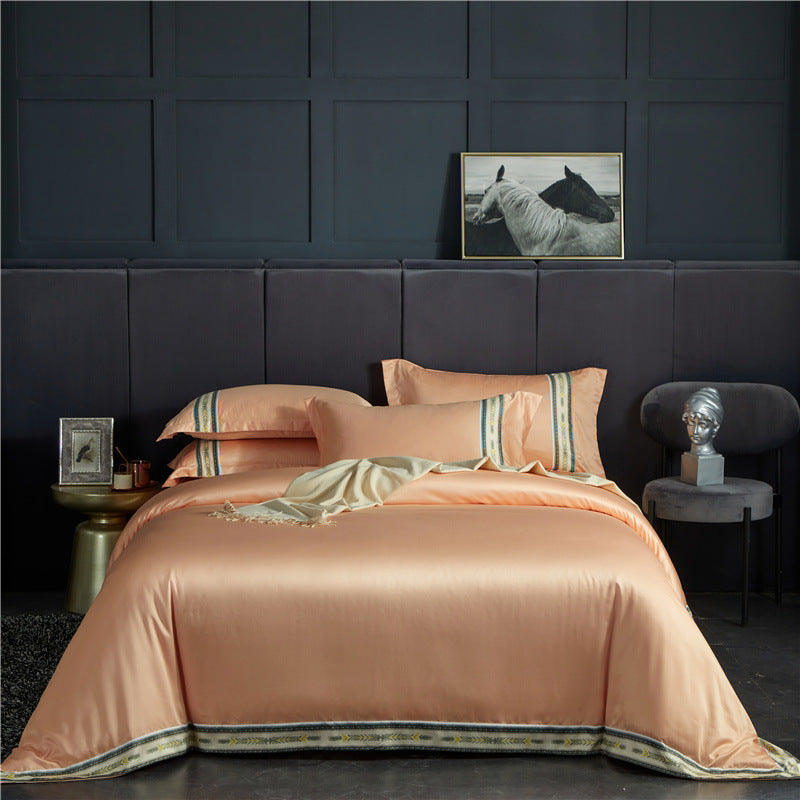 Dahlia – Luxe Washed Silk Satin Gestreepte Laken Set