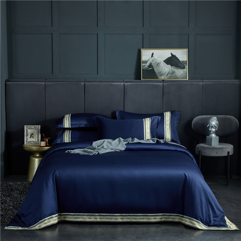 Dahlia – Luxe Washed Silk Satin Gestreepte Laken Set