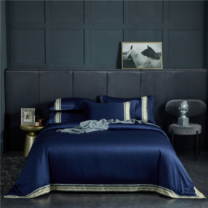 Dahlia – Luxe Washed Silk Satin Gestreepte Laken Set