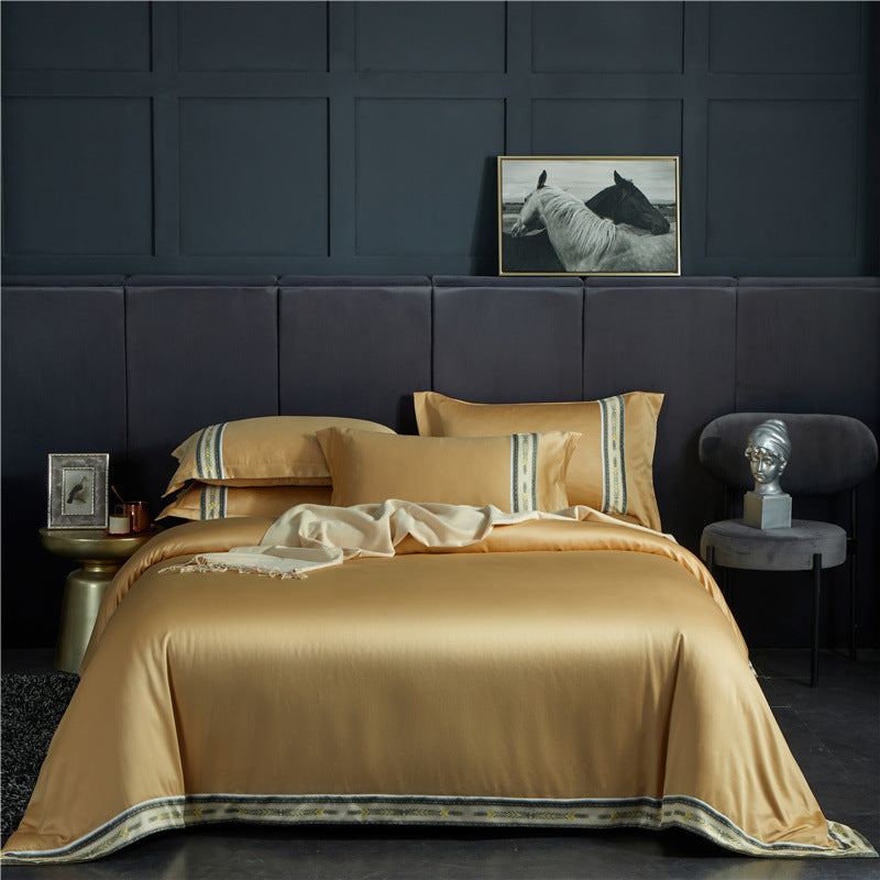 Dahlia – Luxe Washed Silk Satin Gestreepte Laken Set