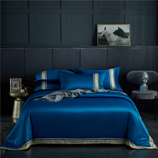 Dahlia – Luxe Washed Silk Satin Gestreepte Laken Set