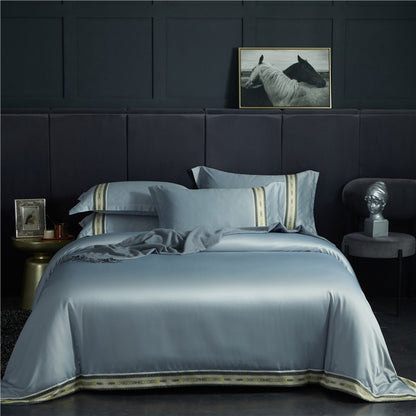 Dahlia – Luxe Washed Silk Satin Gestreepte Laken Set
