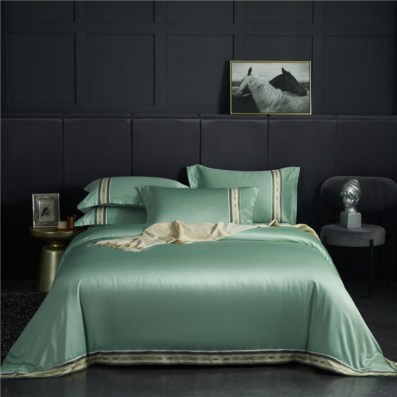 Dahlia – Luxe Washed Silk Satin Gestreepte Laken Set