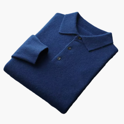 Men's Classic Long-Sleeve Polo Sweater – Timeless Business & Casual Style