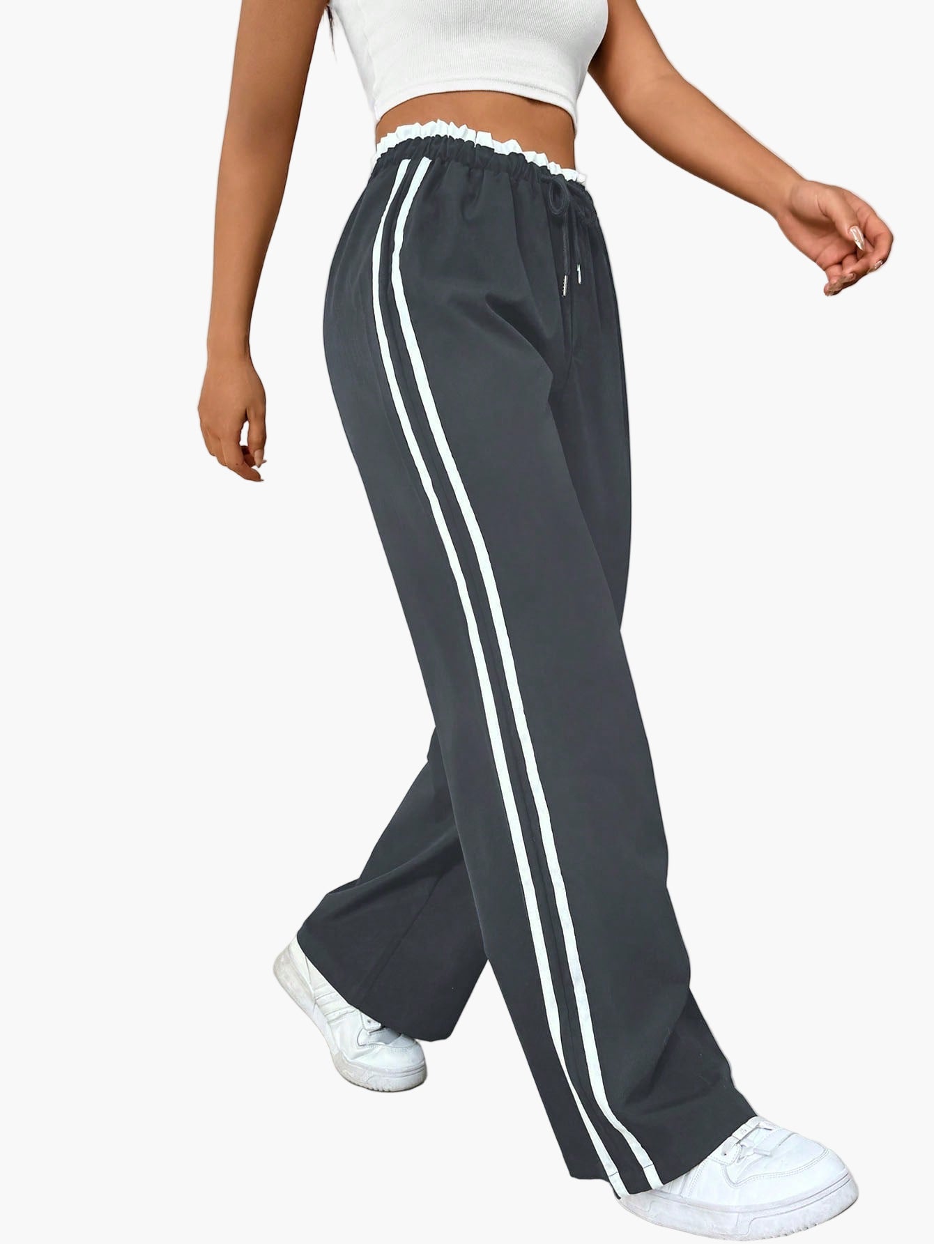 Women's Sporty Wide-Leg Pants Relaxed Fit Streetwear