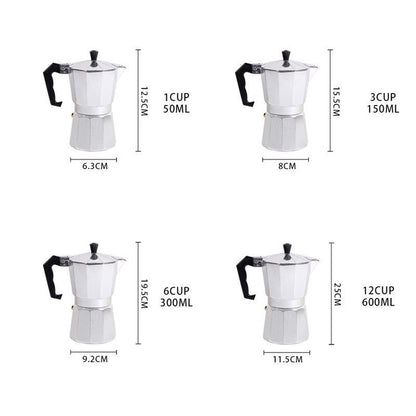 Lucian – Octagonale Koffiepot van Voedselgrade Aluminium