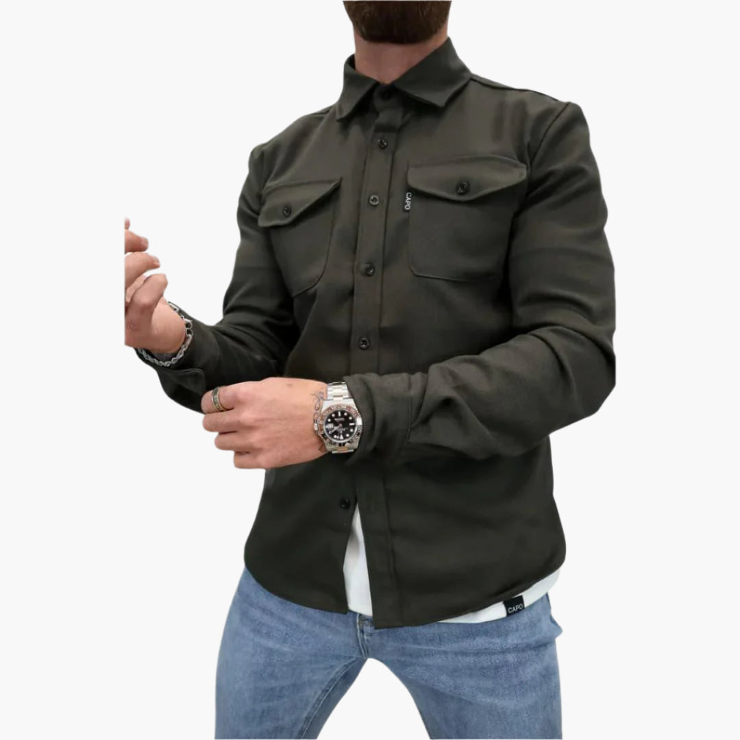 Men's Modern Button-Through Jacket Overshirt – Versatile Casual Smart Style