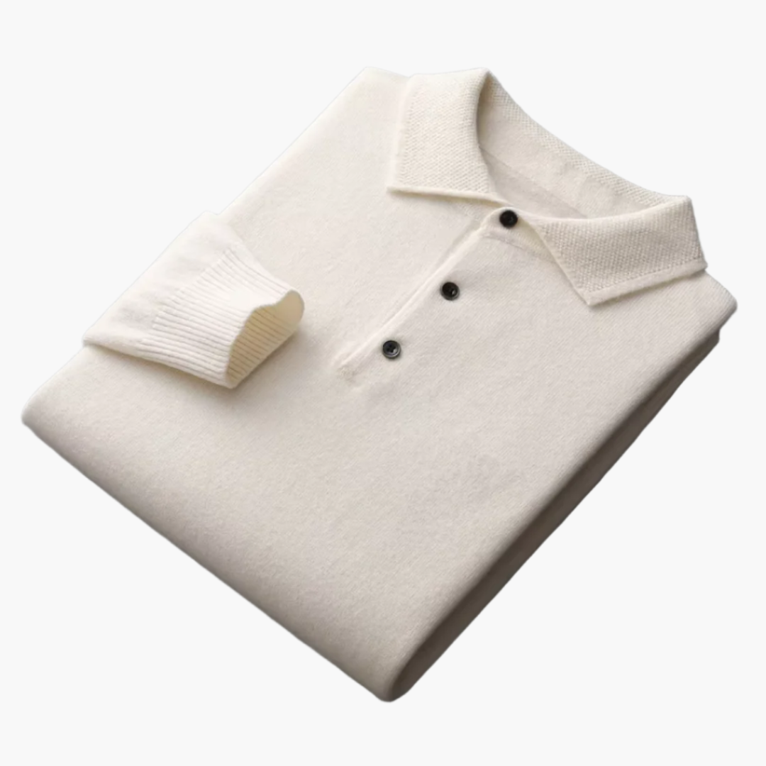 Men's Classic Long-Sleeve Polo Sweater – Timeless Business & Casual Style