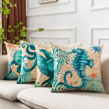 Elara – Kussenhoezen met Zeeschildpadprint voor Woondecoratie