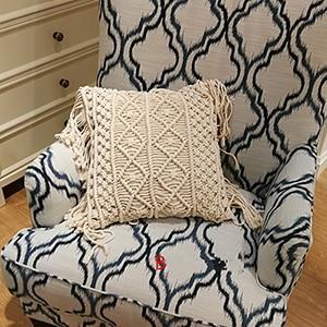 Rook – Handgeweven Macrame Katoenen Kussenhoes