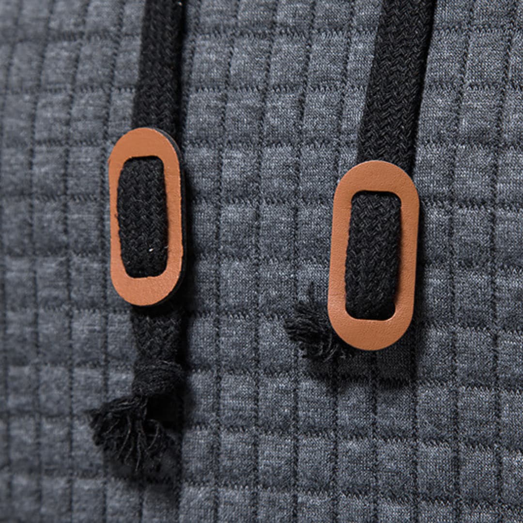 Men's Casual Plaid Hoodie – Modern Slim Fit Pullover for Everyday Comfort