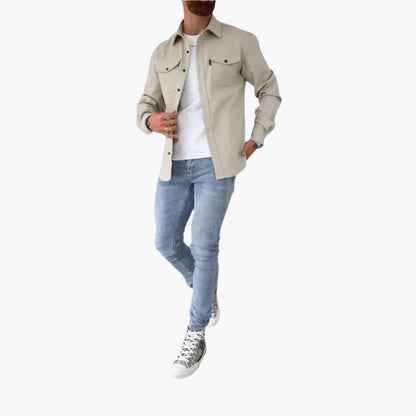 Men's Modern Button-Through Jacket Overshirt – Versatile Casual Smart Style