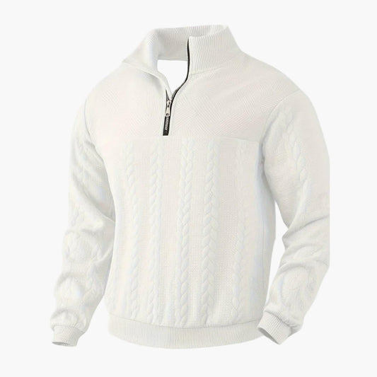 Men's Half-Zip Cable Knit Pullover Sweater for Casual and Everyday Style