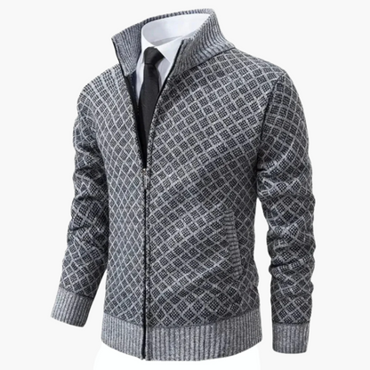 Men's Stylish Slim Fit Zip-Up Business Cardigan Jacket
