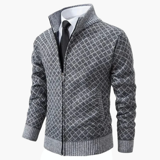 Men's Stylish Slim Fit Zip-Up Business Cardigan Jacket
