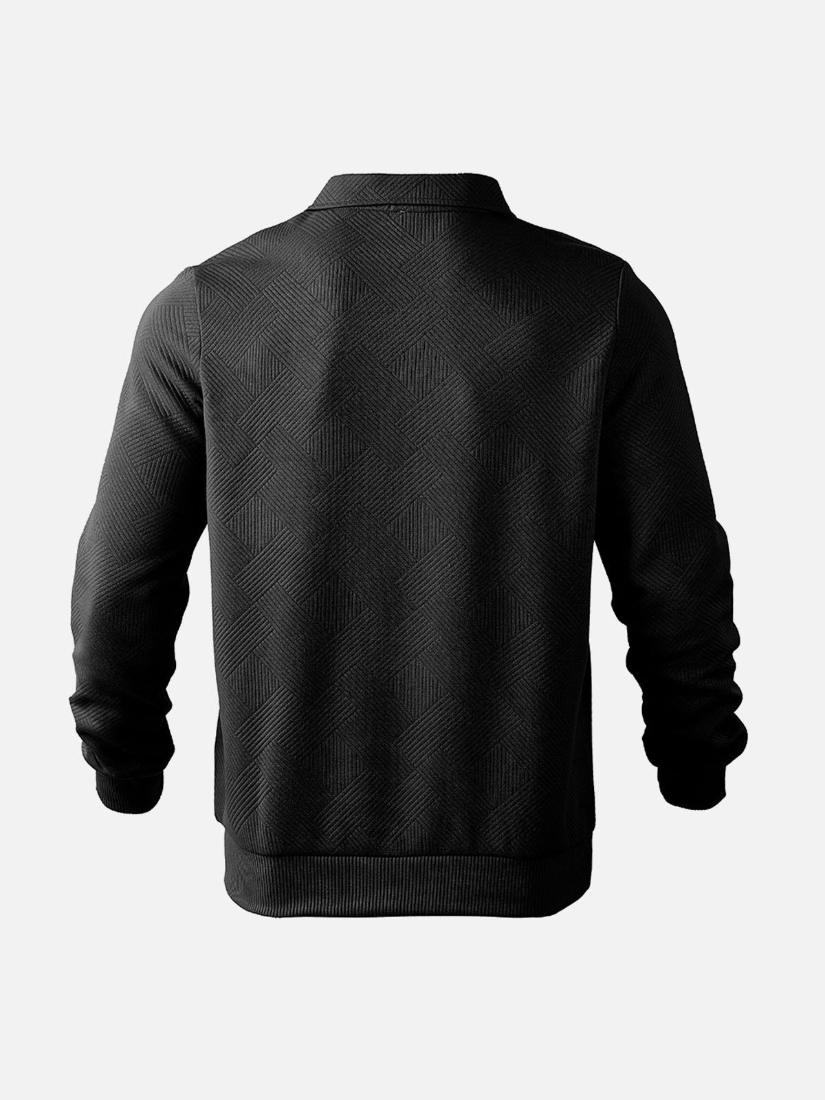 Men's Smart-Casual Half-Zip Patterned Pullover Sweatshirt