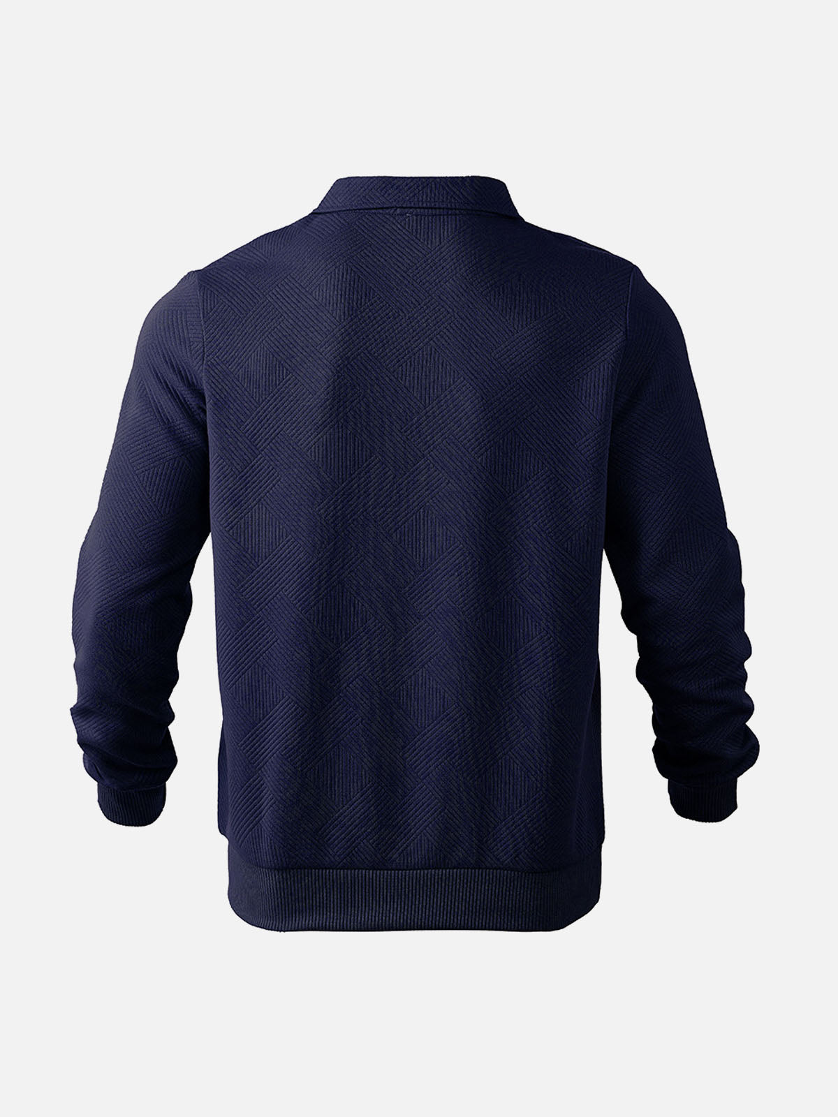 Men's Smart-Casual Half-Zip Patterned Pullover Sweatshirt