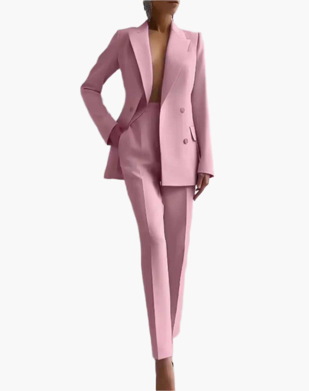 Women's Business Two-Piece Blazer and Pants Set – Elegant Office Suit for Summer