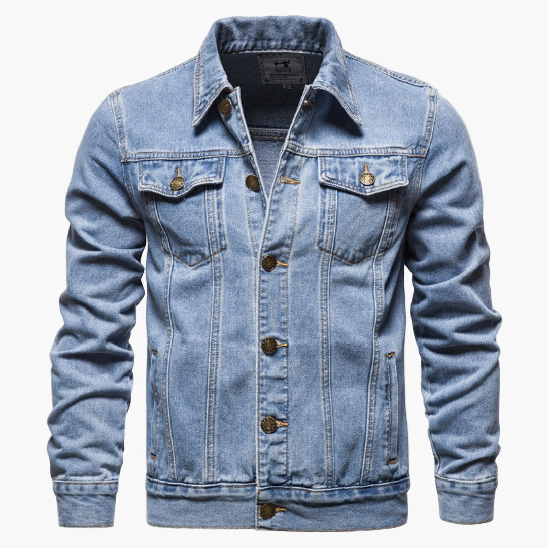 Men's Classic Washed Denim Jacket Versatile Everyday Style