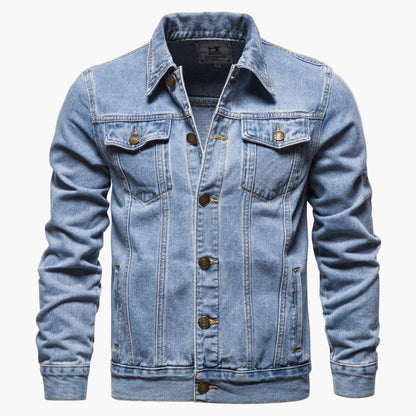 Men's Classic Washed Denim Jacket Versatile Everyday Style