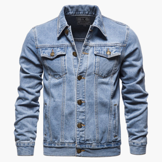 Men's Classic Washed Denim Jacket Versatile Everyday Style