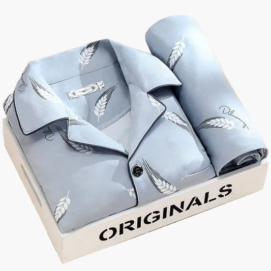 Men's Classic Print Pajama Set for All-Season Comfort and Relaxed Style