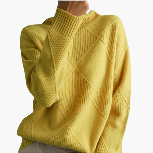 Women's Modern Geometric Knit Pullover Sweater - Casual Chic Style