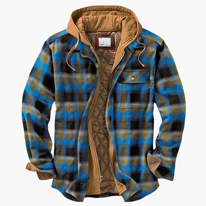 Men's Hooded Plaid Outdoor Jacket - Classic Lumberjack Style for Everyday and Adventure