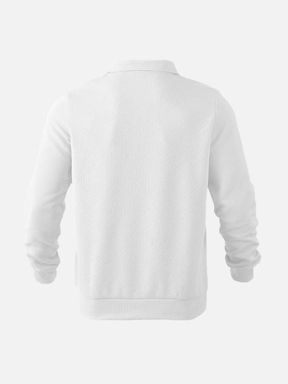 Men's Smart-Casual Half-Zip Patterned Pullover Sweatshirt