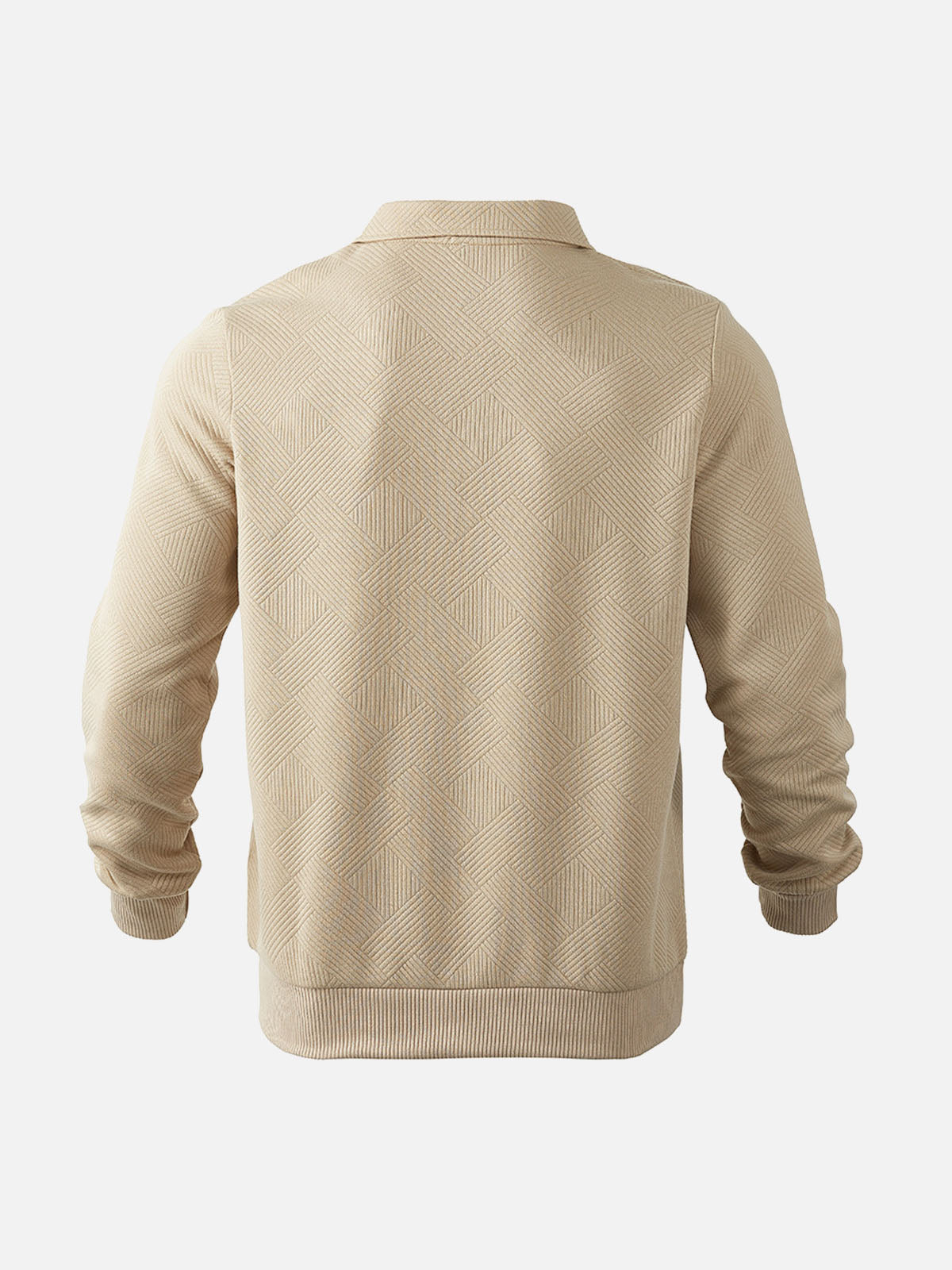 Men's Smart-Casual Half-Zip Patterned Pullover Sweatshirt