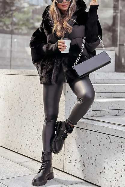 Women's Oversized Hooded Winter Puffer Jacket – Casual Chic Cold Weather Style