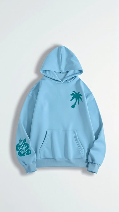 Women's Relaxed Fit Embroidered Tropical Hoodie – Everyday Casual Style