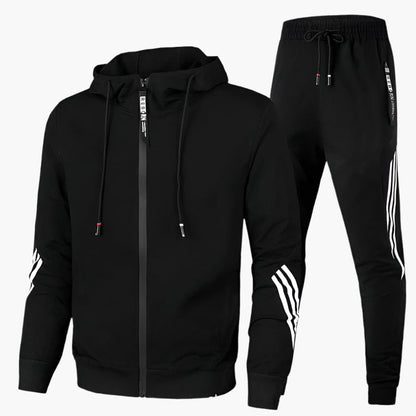 Men's Athletic Hooded Two-Piece Tracksuit Set – Sporty Casual Wear for Everyday and Travel