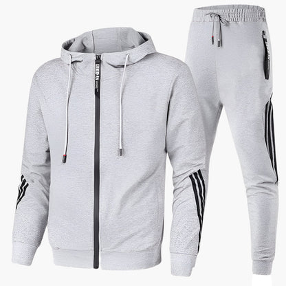 Men's Athletic Hooded Two-Piece Tracksuit Set – Sporty Casual Wear for Everyday and Travel
