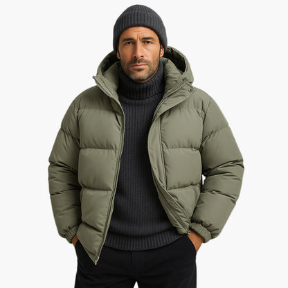Men's Winter Parka Jacket Windproof Hooded Puffer for Cold Weather