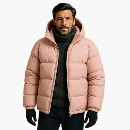 Men's Winter Parka Jacket Windproof Hooded Puffer for Cold Weather