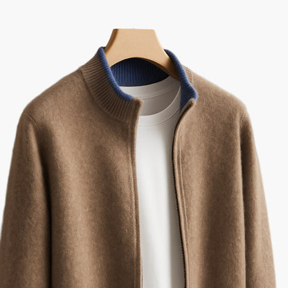 Men's Modern Zip-Up Knit Jacket for Effortless Style and Comfort