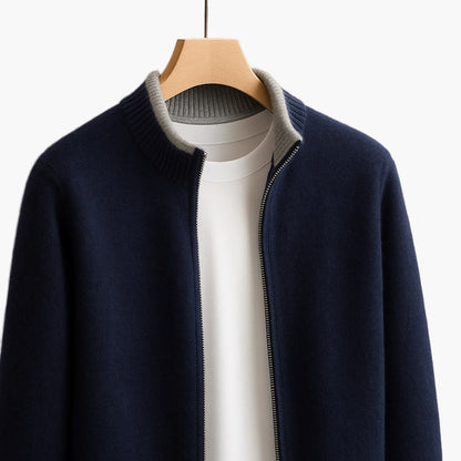 Men's Modern Zip-Up Knit Jacket for Effortless Style and Comfort