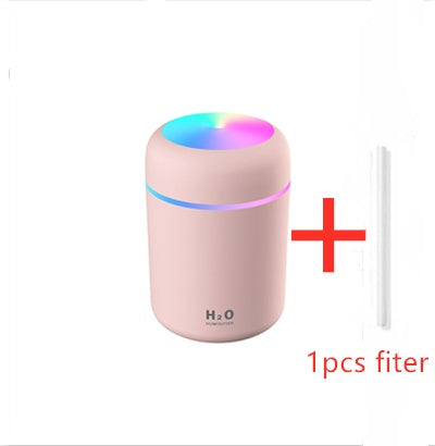 Iris – Kleurrijke Luchtbevochtiger voor Thuisauto met USB Wateraanvulling