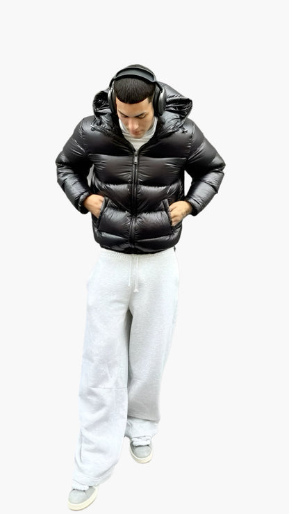 Men's Urban Streetwear Puffer Jacket with Hood – Winter Fashion Outerwear