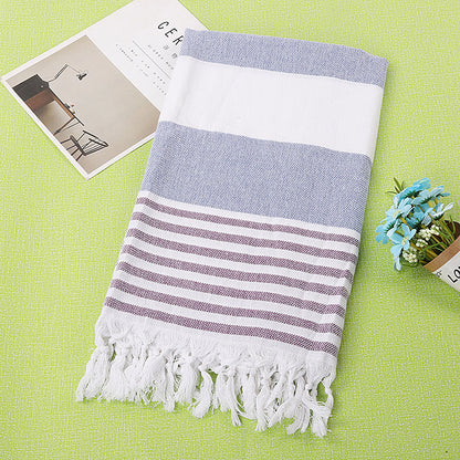 Celestine – Gestreepte Katoenen Strandhanddoek 100x180cm