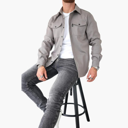 Men's Modern Button-Through Jacket Overshirt – Versatile Casual Smart Style