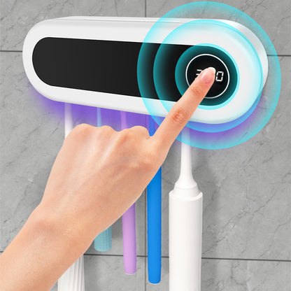 Celeste – Wandgemonteerde Tandenborstelhouder met Slimme UV Sterilisator en Tandpasta Dispenser