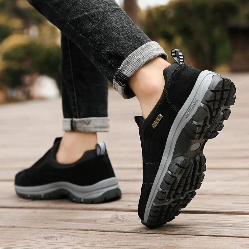 Men's Orthopedic Slip-On Outdoor Walking Shoes - Supportive Hiking Style