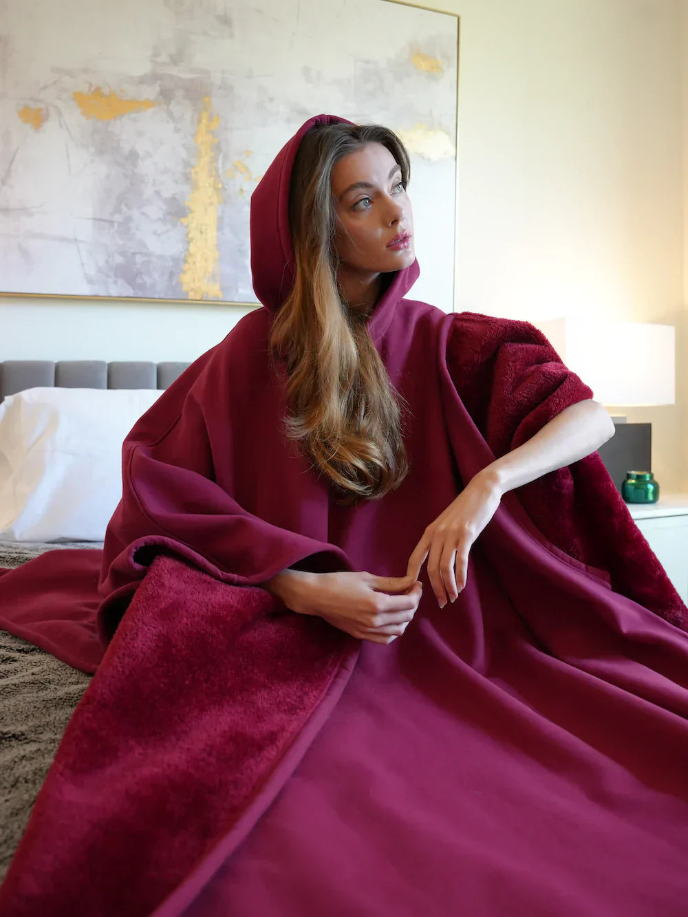 Women's Oversized Relaxation Hoodie Blanket – Cozy Loungewear for Stress Relief and Comfort