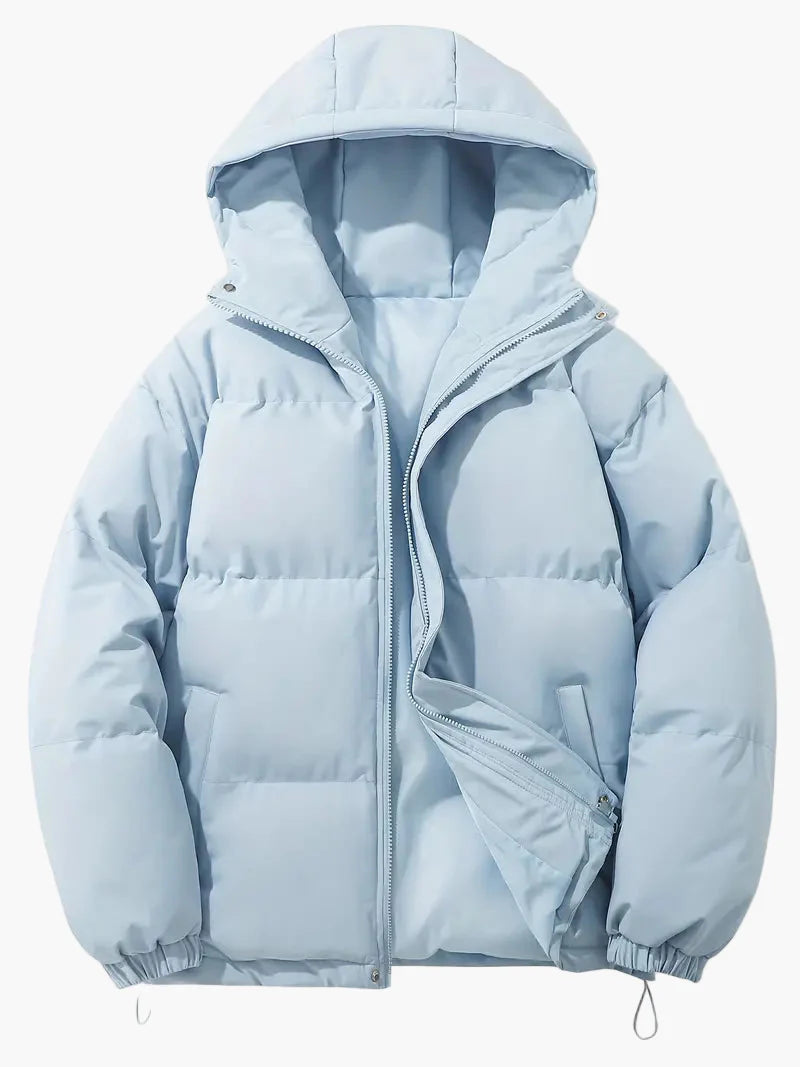 Men's Classic Winter Puffer Jacket with Hood for Cold Weather and Everyday Style