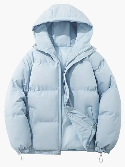 Men's Classic Winter Puffer Jacket with Hood for Cold Weather and Everyday Style